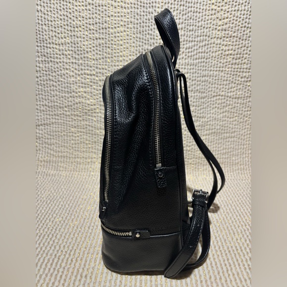 Michael Kors Black Leather Purse Backpack with Silver Hardware